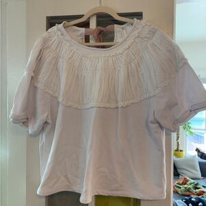 Anthropologie Tie-Back Ruched Blouse